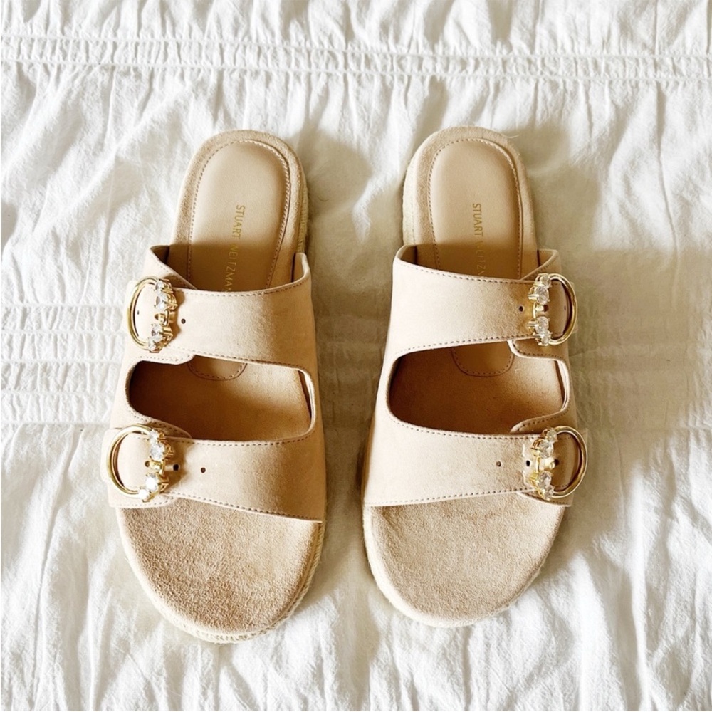 NWT STUART WEITZMAN Espadrille Flat Slide Size 9 - Picture 5 of 14